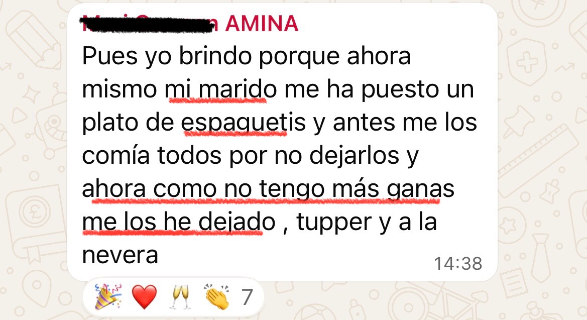 Mensaje de una alumna del Programa Amina