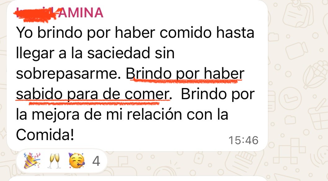 Mensaje de una alumna del Programa Amina