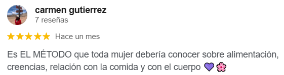 Reseña de Google de una alumna del Programa Amina