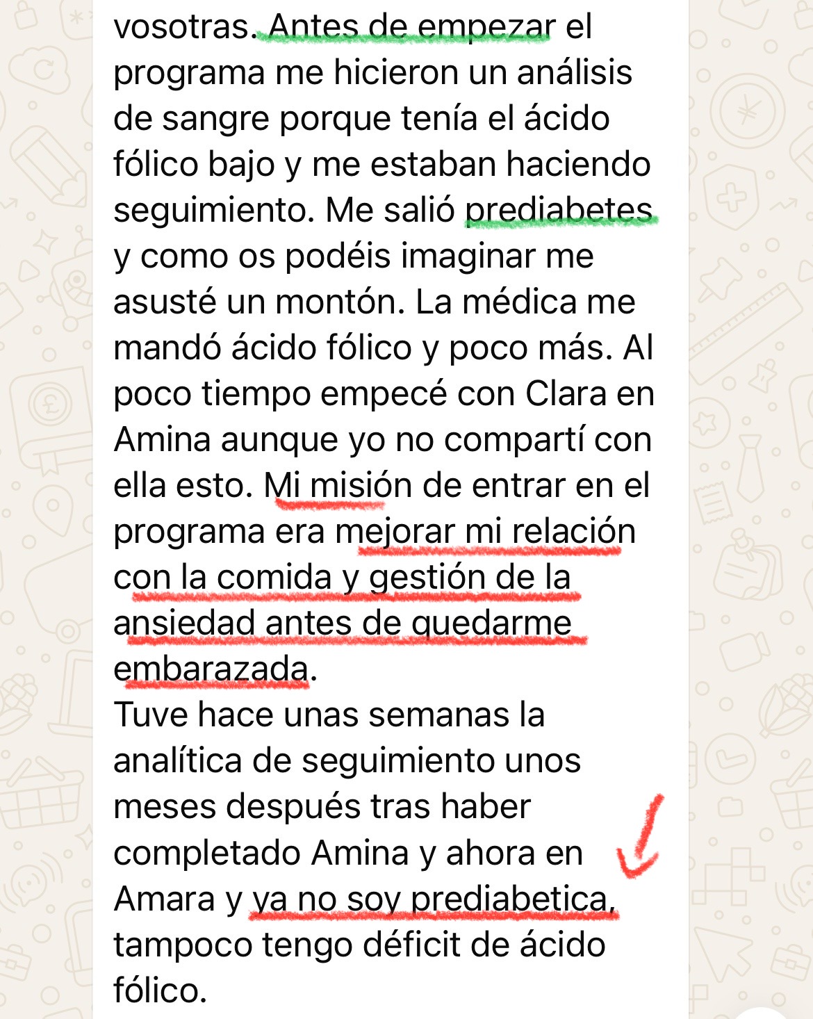 Mensaje de una alumna del Programa Amina
